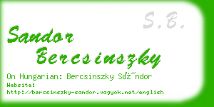 sandor bercsinszky business card